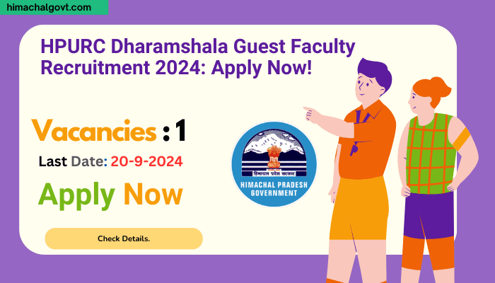 HPURC Dharamshala Guest Faculty Recruitment