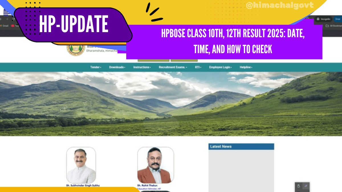 HPBOSE Class 10th, 12th Result 2025