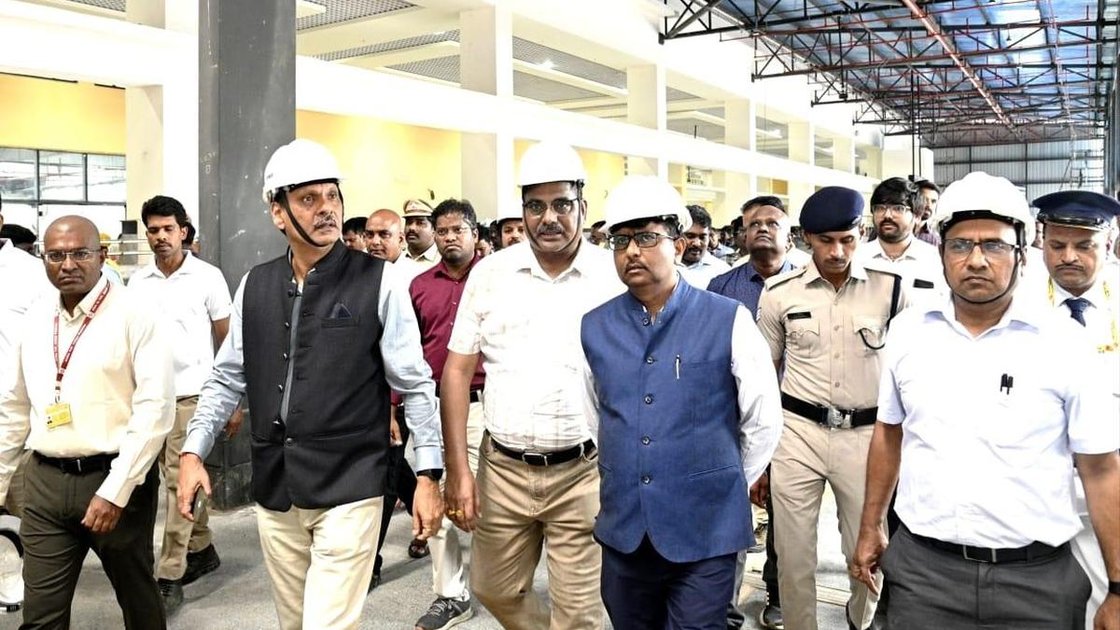 South Coast Railway Zone General Manager Sandeep Mathur inspecting Tirupati Railway Station