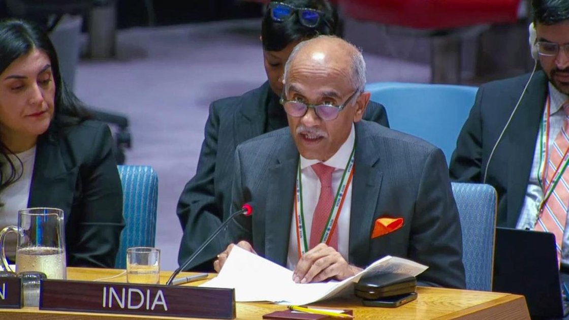 संयुक्त राष्ट्र में भारत के स्थायी प्रतिनिधि हरीश पार्वथनेनी UNSC सुधार पर बोलते हुए