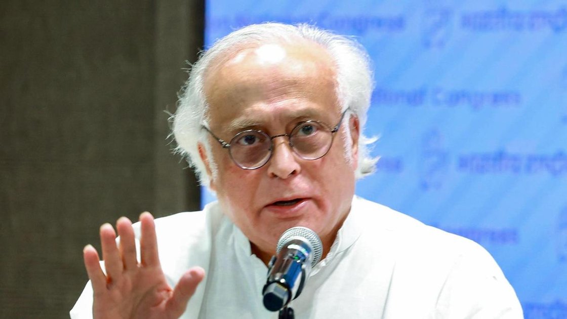 Congress leader Jairam Ramesh speaking at a press conference in New Delhi
