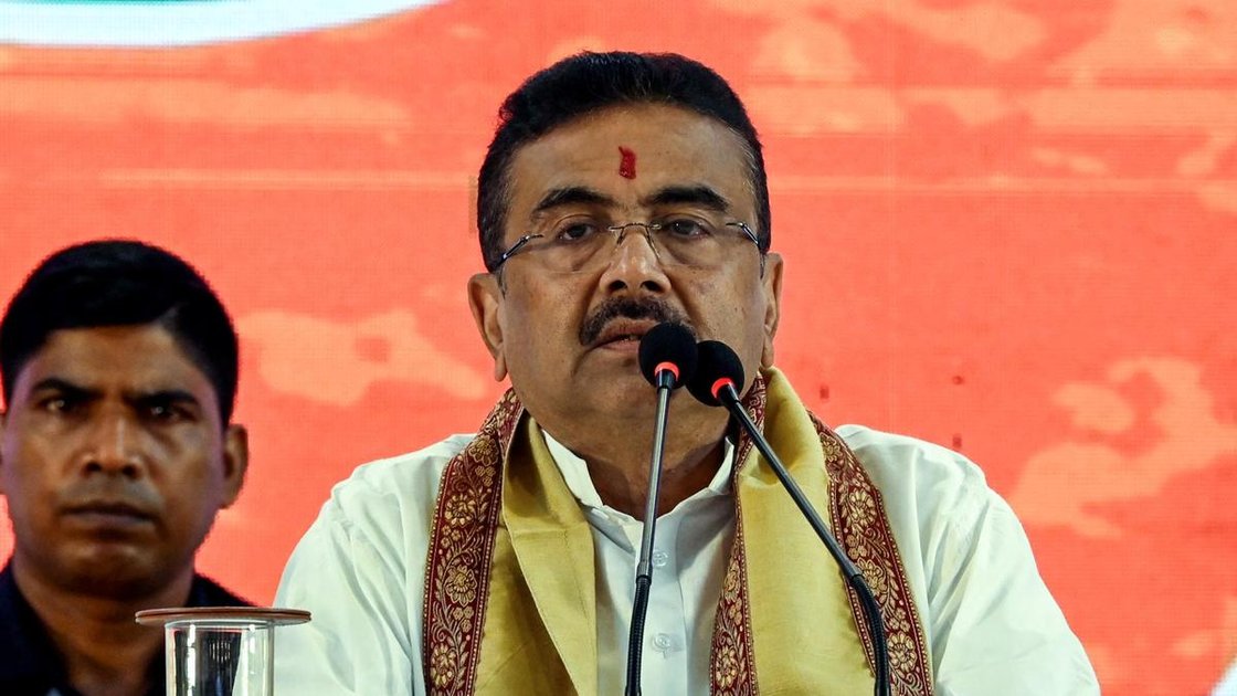 West Bengal Chief Minister Suvendu Adhikari addressing a press conference