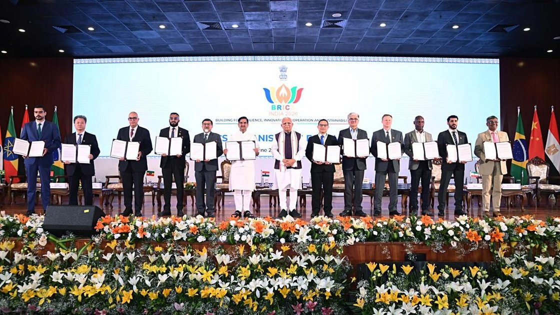 Union Minister Manohar Lal Khattar addressing the 13th BRICS Urbanisation Forum 2026 in New Delhi
