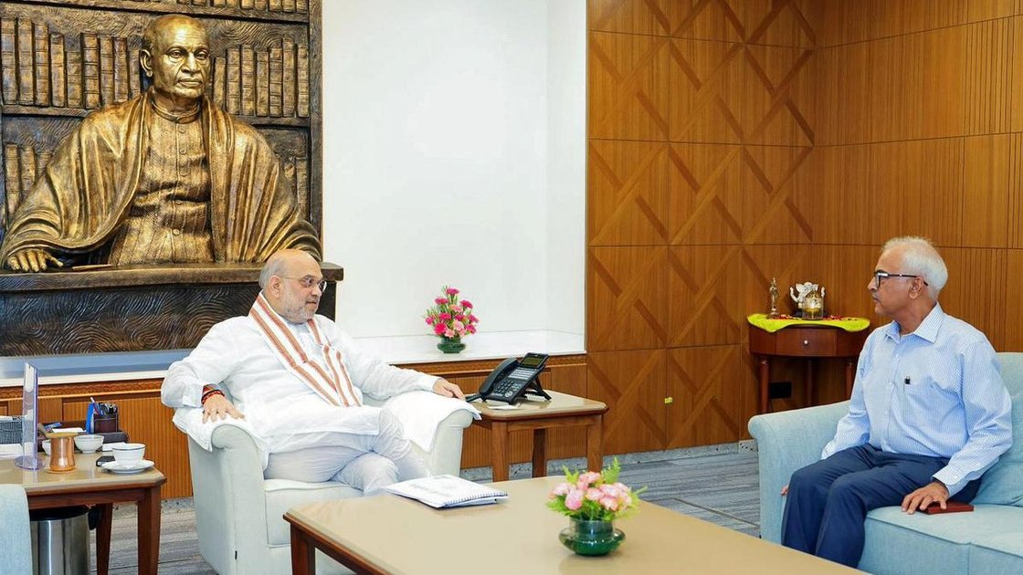 Manipur Governor Ajay Kumar Bhalla meets Union Home Minister Amit Shah in New Delhi