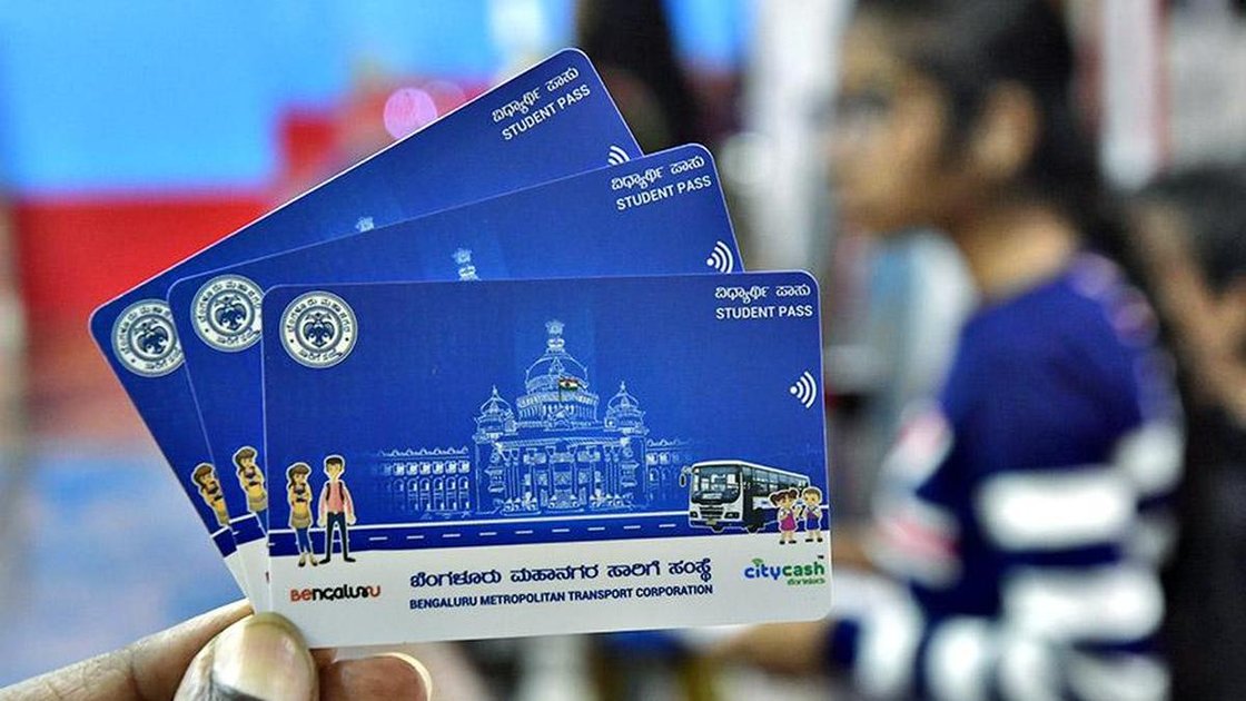 Students boarding a KSRTC bus in Karnataka