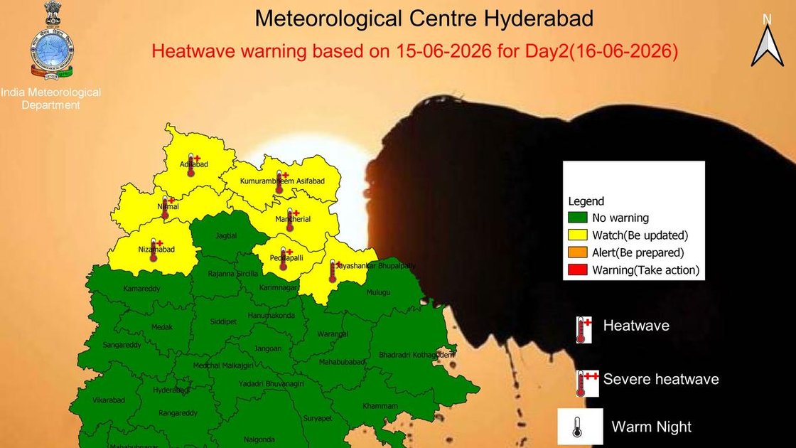 IMD heatwave alert Telangana map