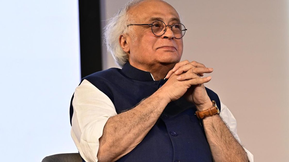 Congress leader Jairam Ramesh speaking at a press conference