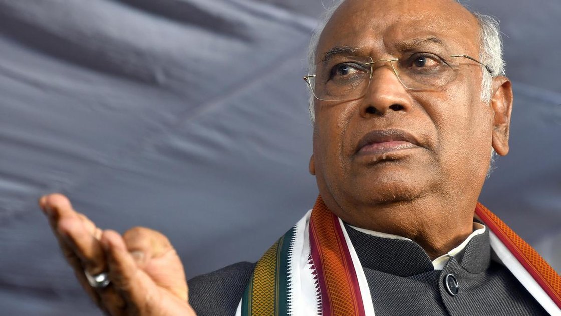 Mallikarjun Kharge addressing Rajya Sabha