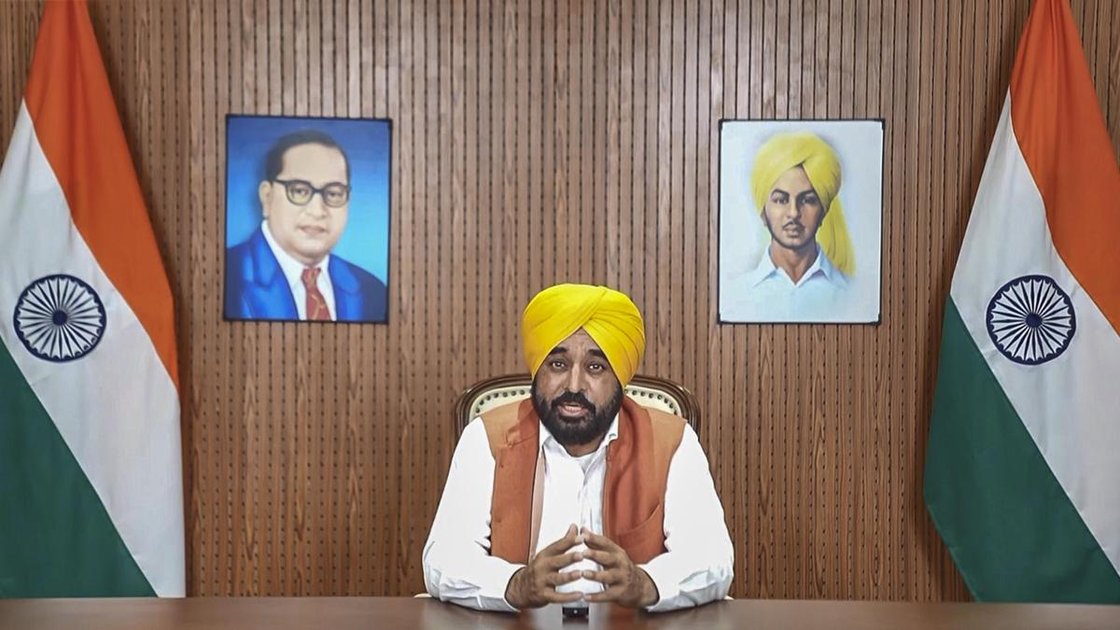 Punjab Chief Minister Bhagwant Mann addressing a press conference in Chandigarh on June 16, 2026