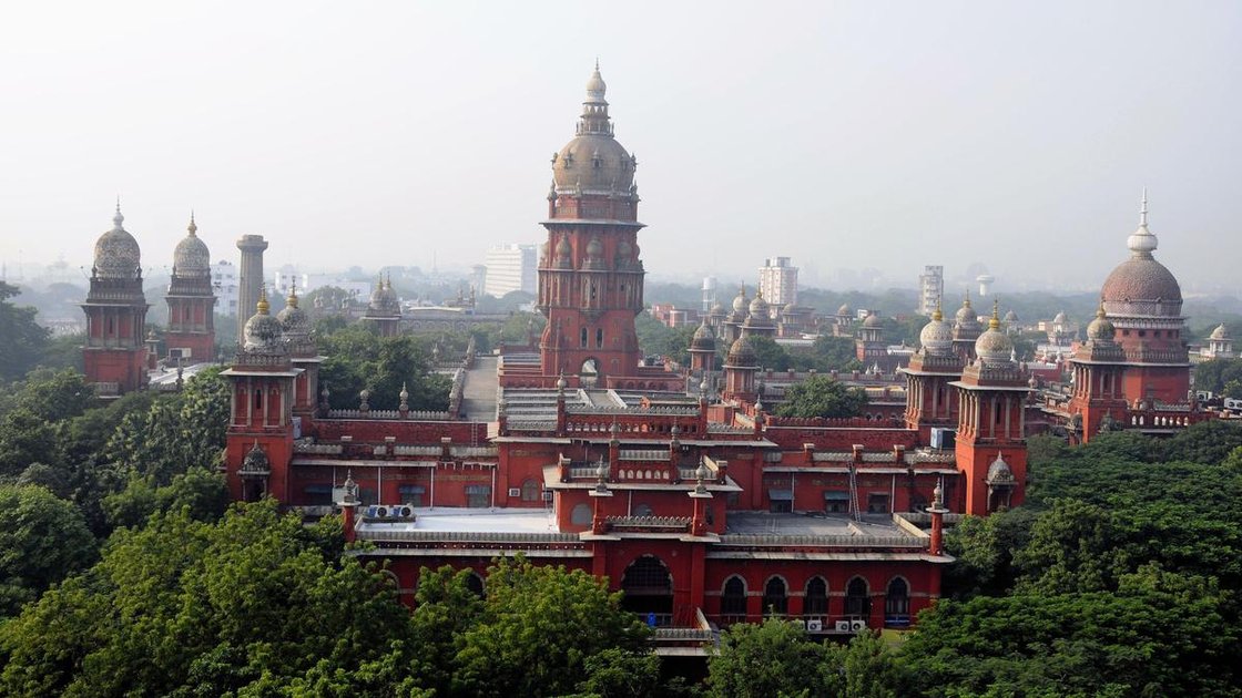 Aerial view of the Madras High Court building in Chennai