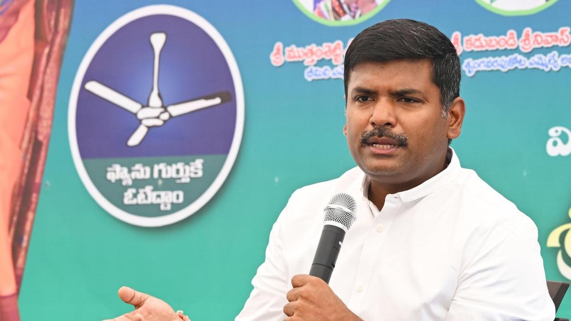 YSRCP leader Gudivada Amarnath at a press conference