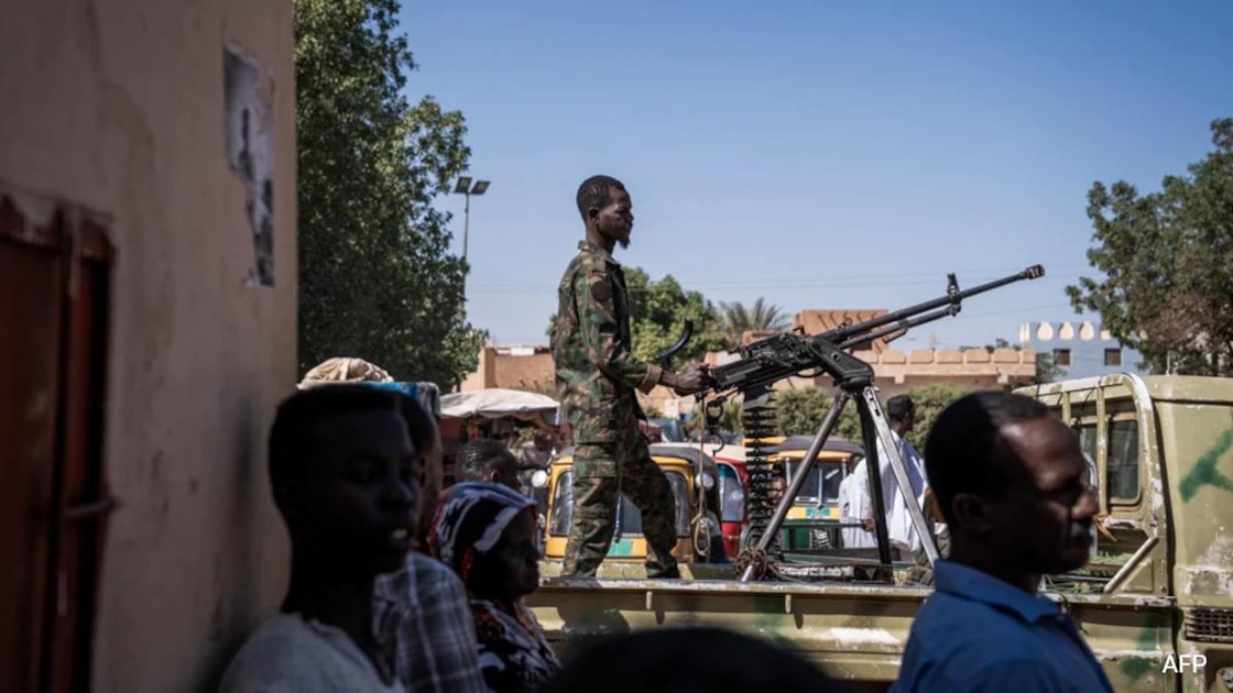 Smoke rising from a drone strike in a Sudanese city