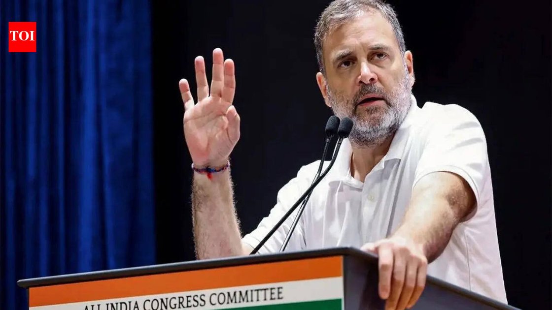 Rahul Gandhi speaking at a press conference about NEET leak and jobs town halls