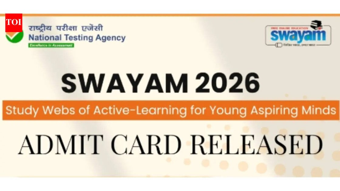 SWAYAM admit card 2026 for January session exams on laptop screen