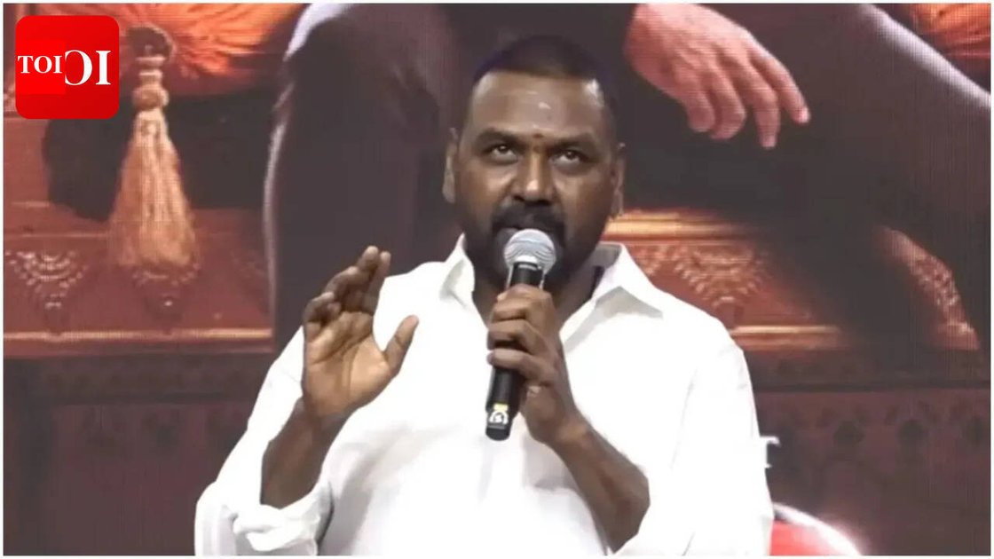 Raghava Lawrence speaking at a press conference