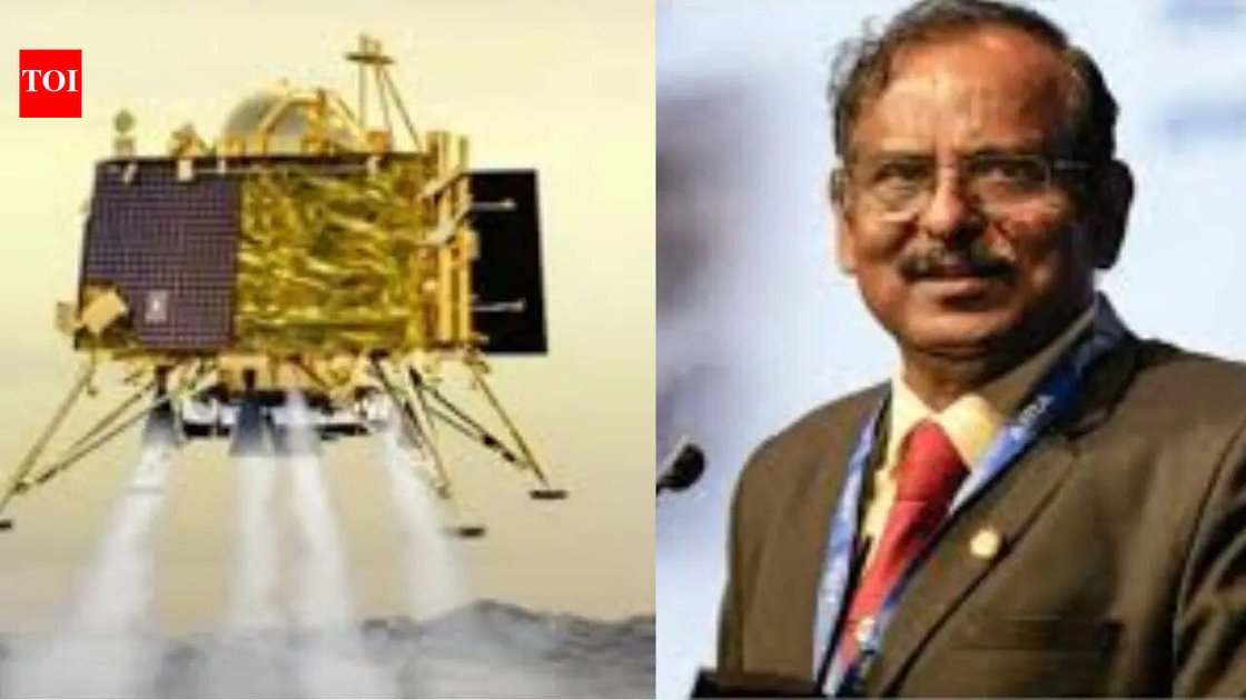 Illustration of ISRO Moon lander on lunar surface with scientific instruments