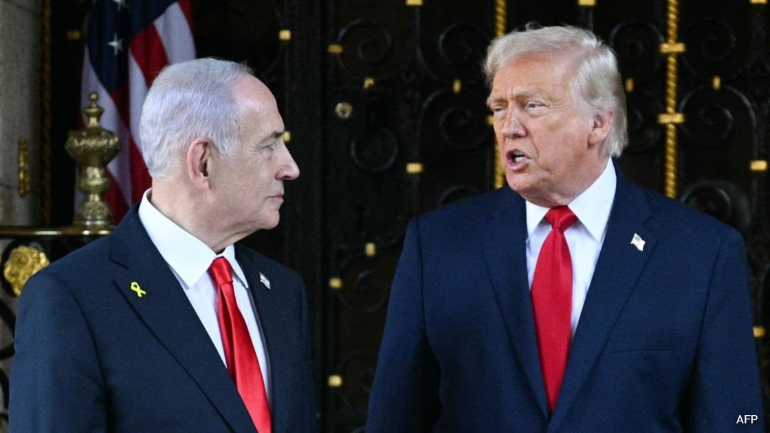 US President Donald Trump and Israeli Prime Minister Benjamin Netanyahu in a meeting